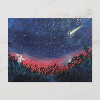 Maak een Wish op een Illustratie van de Shooting S Briefkaart