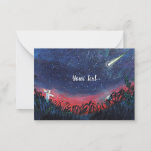 Maak een Wish op een Illustratie van de Shooting S Notitiekaartje