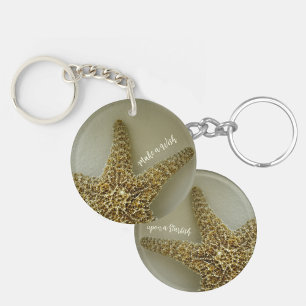 Maak een Wish op een Starfish Beachy Sleutelhanger