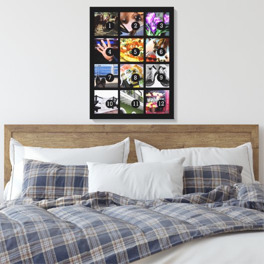 Maak eenvoudig uw eigen fotokunst met 12 afbeeldin canvas afdruk (Insitu (Slaapkamer))