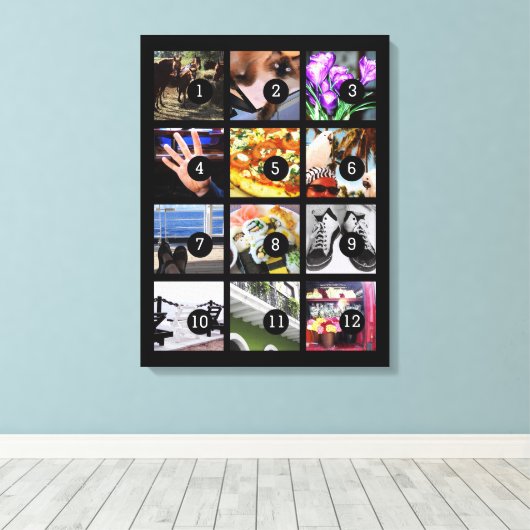 Maak eenvoudig uw eigen fotokunst met 12 afbeeldin canvas afdruk (Insitu (Houten vloer))
