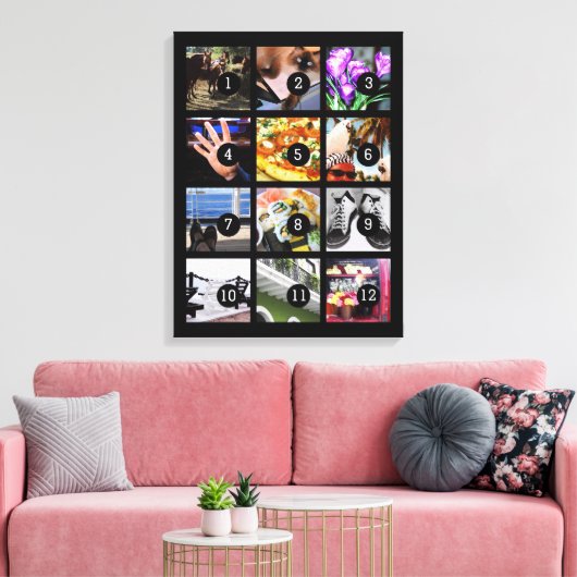 Maak eenvoudig uw eigen fotokunst met 12 afbeeldin canvas afdruk (Insitu (Woonkamer))