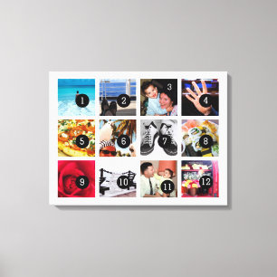 Maak eenvoudig uw eigen fotokunst met 12 afbeeldin canvas afdruk