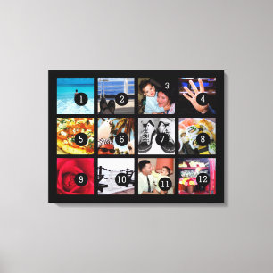 Maak eenvoudig uw eigen fotokunst met 12 afbeeldin canvas afdruk