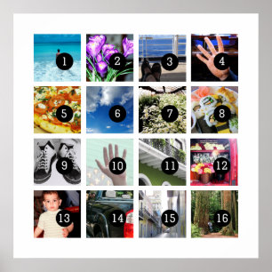 Maak eenvoudig uw eigen fotokunst met 16 foto's poster