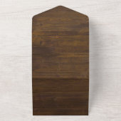 Maak eigen 3 in 1 RUSTIC HOUTEN Trouwuitnodiging All In One Uitnodiging (Buitenkant)