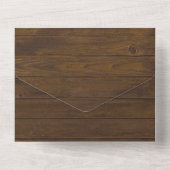 Maak eigen 3 in 1 RUSTIC HOUTEN Trouwuitnodiging All In One Uitnodiging (Achterkant)