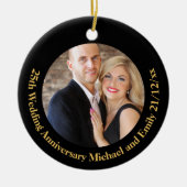Maak eigen ANNIVERSARY FOTOCADEAU onder $15 Keramisch Ornament (Voorkant)