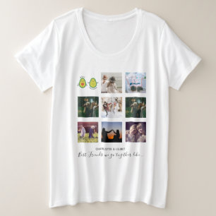 Maak eigen BFF-foto-collage cadeaus - Vegan Avocad Grote Maat T-shirt