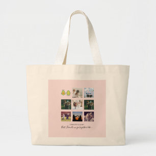 Maak eigen BFF-foto collage cadeaus - Vegan Avocad Grote Tote Bag