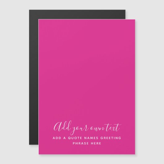 Maak eigen CERISE ROZE aangepaste tekst gepersonal (Voorkant / Achterkant)