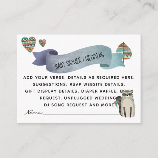 Maak Eigen Evenement Inserts - Bosdieren Informatiekaartje (Voorkant)