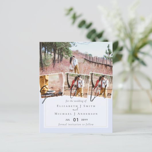 Maak eigen moderne save the date trouwkaarten (Staand voorkant)