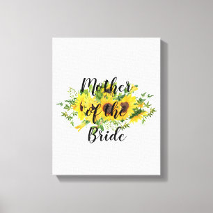 Maak Eigen Zonnebloem Bruidsfeest Cadeaus TOEVOEGE Canvas Afdruk