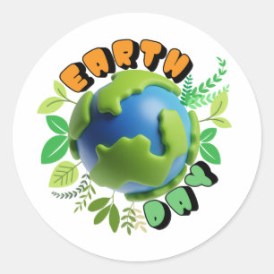 Maak elke dag Happy Earth Day Ronde Sticker