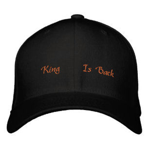 Maak elke outfit opvallend King is Back-Hoed Zwart Geborduurde Pet