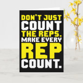 Maak elke Rep Count - Workout Motivatie Kaart (Gele Bloem)