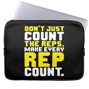 Maak elke Rep Count - Workout Motivatie Laptop Sleeve