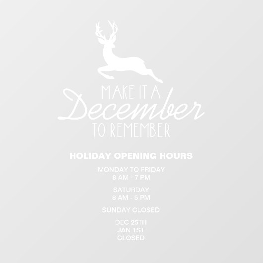 Maak er een december van te herinneren, Kerstmis Raamsticker (Vel)