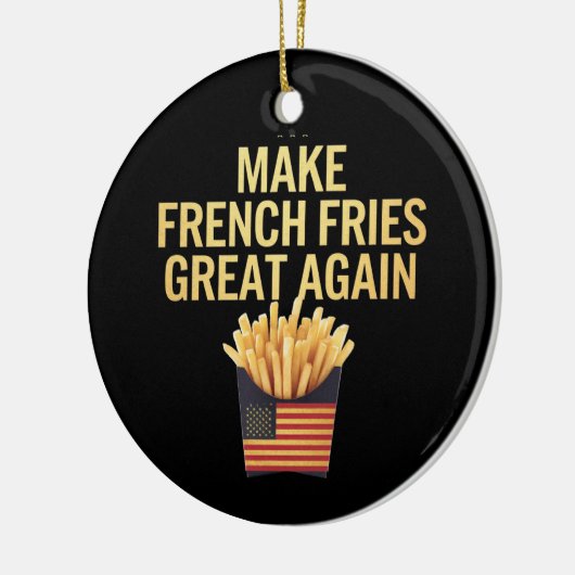 Maak frietjes weer heerlijk grappig keramisch ornament (Links)