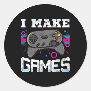 Maak games voor videogame ontwikkelaar cadeau ronde sticker