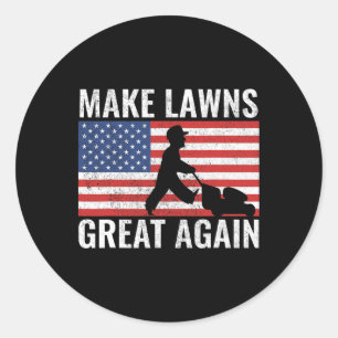 Maak gazons weer geweldig grappig Amerikaanse gras Ronde Sticker
