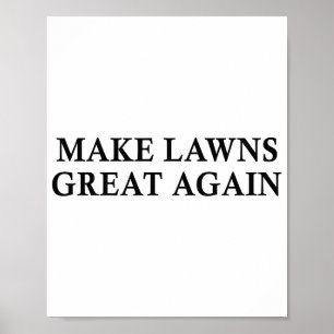 Maak gazons weer geweldig grappige grasmaaier poster