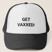 Maak gebruik van Vaxxed black aangepaste tekst min Trucker Pet (Voorkant)