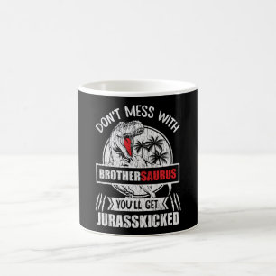 Maak geen grappen met Brother Saurus Dinosaur Fami Koffiemok