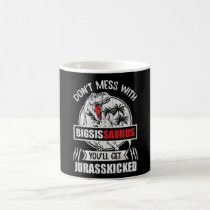 Maak geen ruzie met grote zus Saurus Dinosaurus Fa Koffiemok