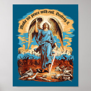 Maak Geen Vrede Met Kwaad Aartsengel Michael Jezus Poster