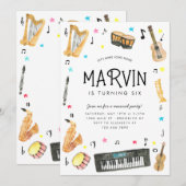 Maak Geluid Instrument Muziek Muzikale Noten Verja Kaart (Voorkant / Achterkant)