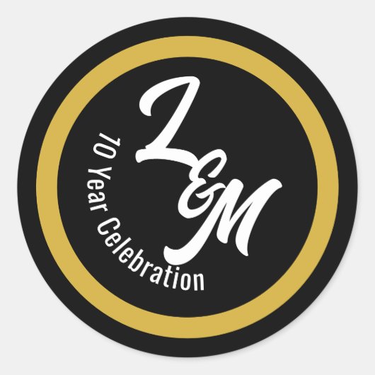 Maak gepersonaliseerde zwart-wit-gouden stickers (Voorkant)