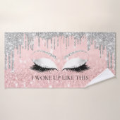 Maak glitter Eyes Drip Roze, zo doe ik het. Badhanddoek (Badhanddoek)
