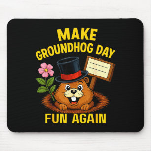 Maak Groundhog Day weer leuk Funny Groundhog-liefh Muismat