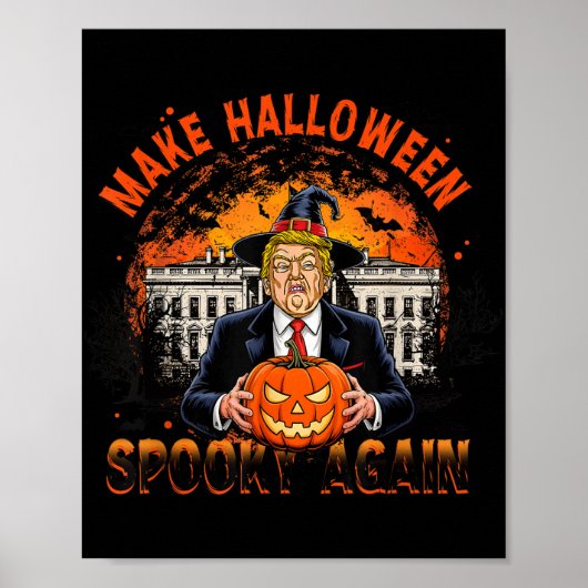 Maak Halloween Spooky Again Grappig Trump Hallowee Poster (Voorkant)