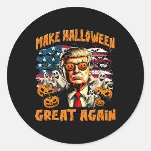 Maak Halloween weer geweldig Donald Trump Griezeli Ronde Sticker