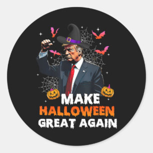Maak Halloween weer geweldig Grappige Trump Spooky Ronde Sticker
