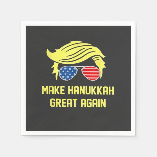 Maak Hanukkah Groot Again Trump Joods  Servet (Voorkant)