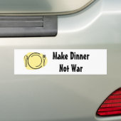 Maak het eten geen oorlog! bumpersticker (Op auto)