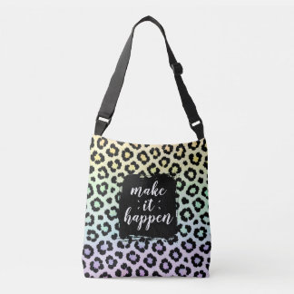 Maak het gebeuren Pastel Luipaardprint Boodschappe Crossbody Tas