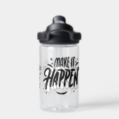 Maak het gebeuren School Custom Name Waterfles (Achterkant)