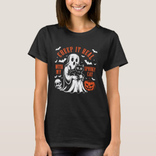 Maak het griezelig echt, met mijn enge kat Hallowe T-shirt
