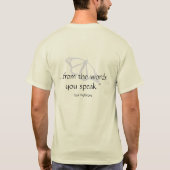 "Maak het leven dat je leeft nooit los... T-shirt (Achterkant)
