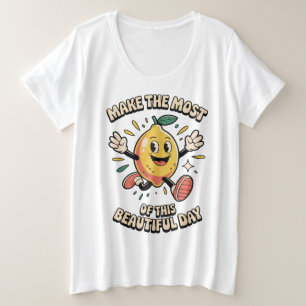Maak het Meest – Happy Lemon Dames Grote Maat T-shirt