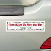 Maak het schoon na je hond - Dank je Bumpersticker (Op auto)