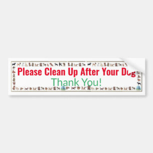 Maak het schoon na je hond - Dank je Bumpersticker