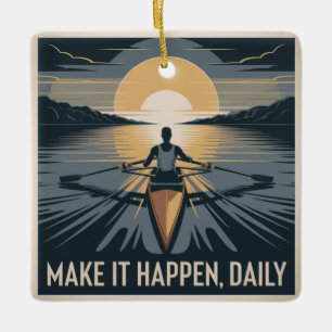 Maak het waar, elke dag keramisch ornament