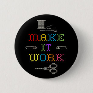 Maak het werk Mode Ronde Button 5,7 Cm