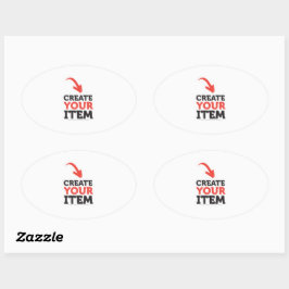 MAAK-HET-ZELF Doe-het-zelf Ontwerp upload je eigen Ovale Sticker